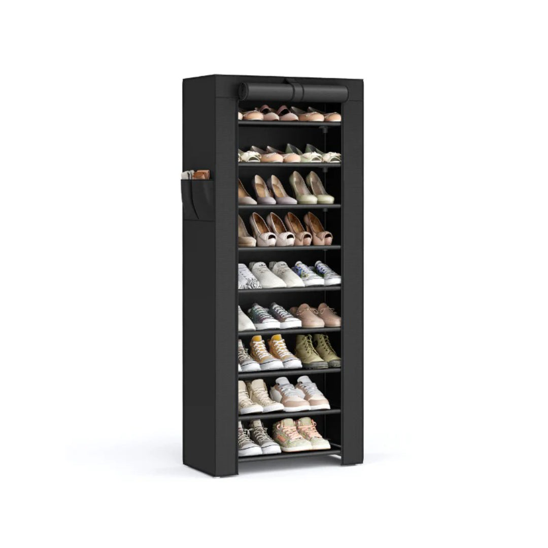 9 Tier Shoe Rack With Cover – product view 1 | Amaraloft