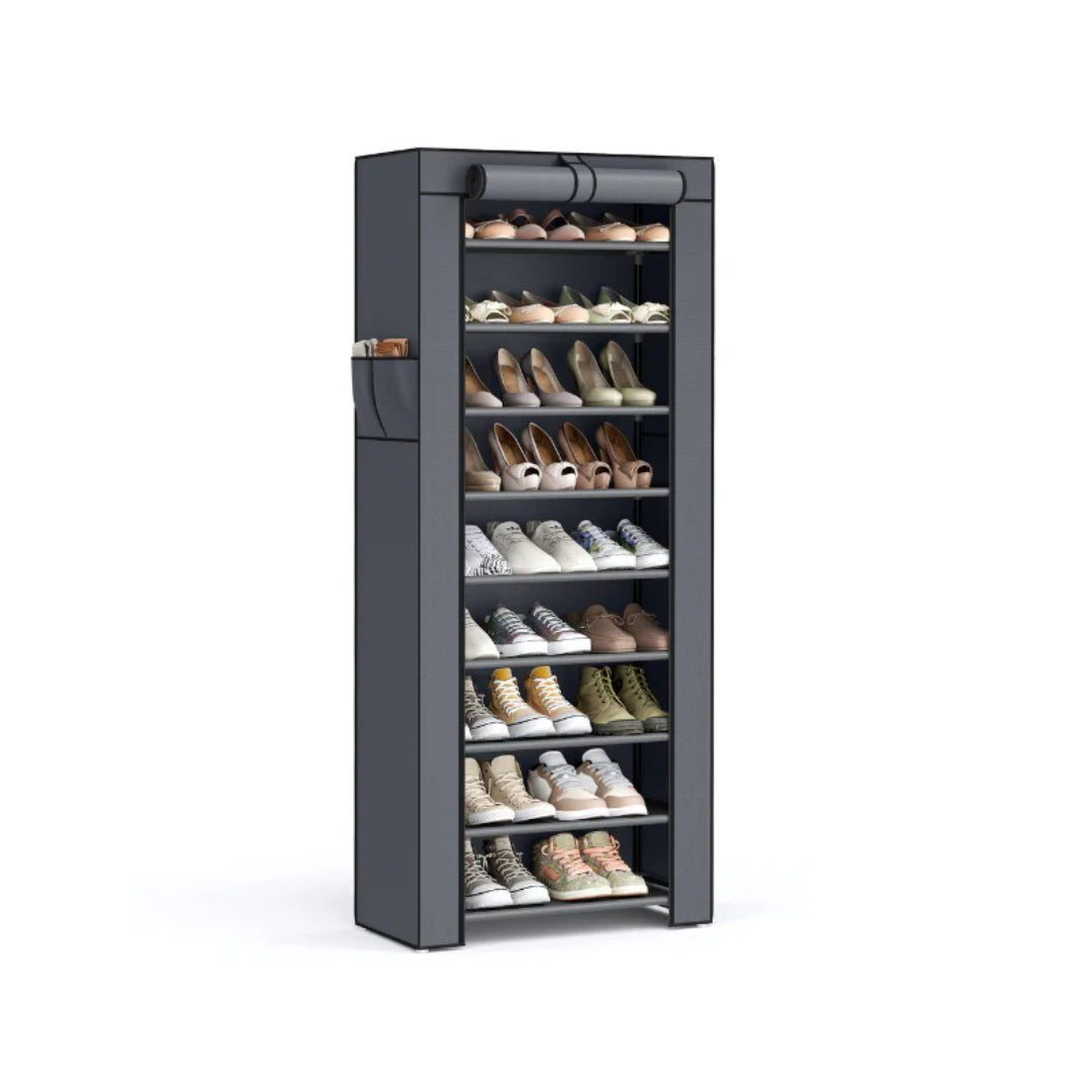 9 Tier Shoe Rack With Cover – product view 2 | Amaraloft