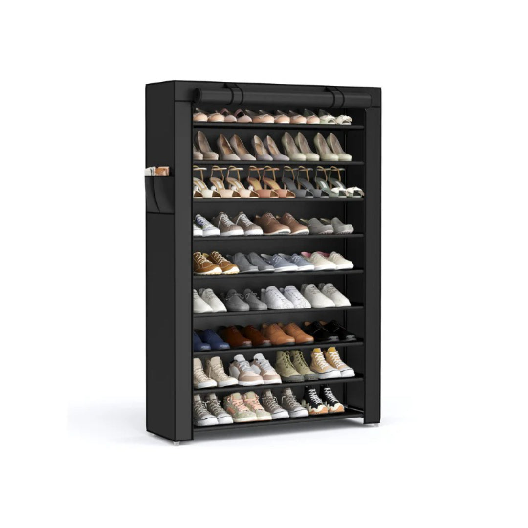 9 Tier Shoe Rack With Cover – product view 4 | Amaraloft