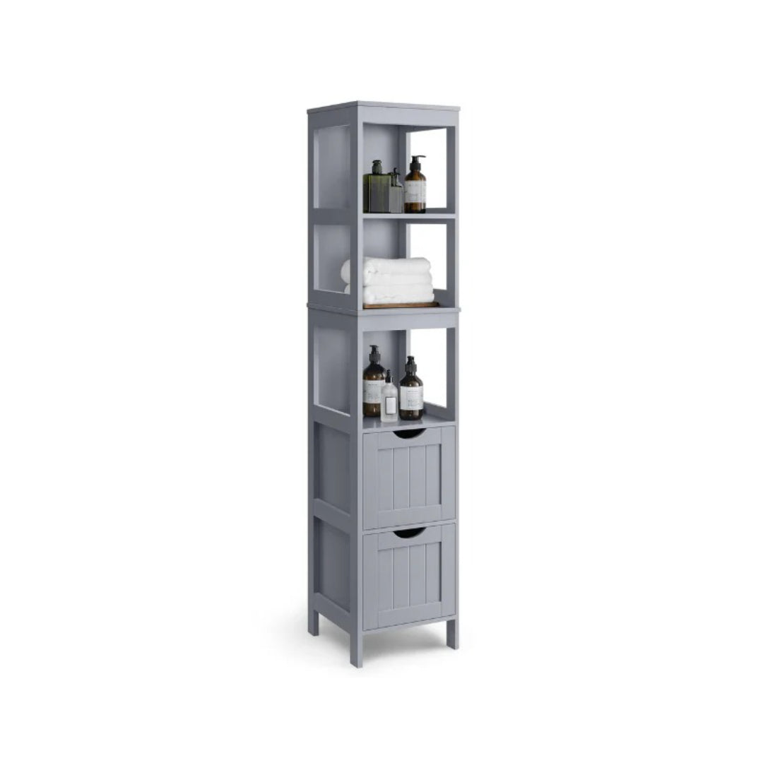 Bathroom Floor Cabinet With 2 Removable Drawers 55.7in High – product view 2 | Amaraloft