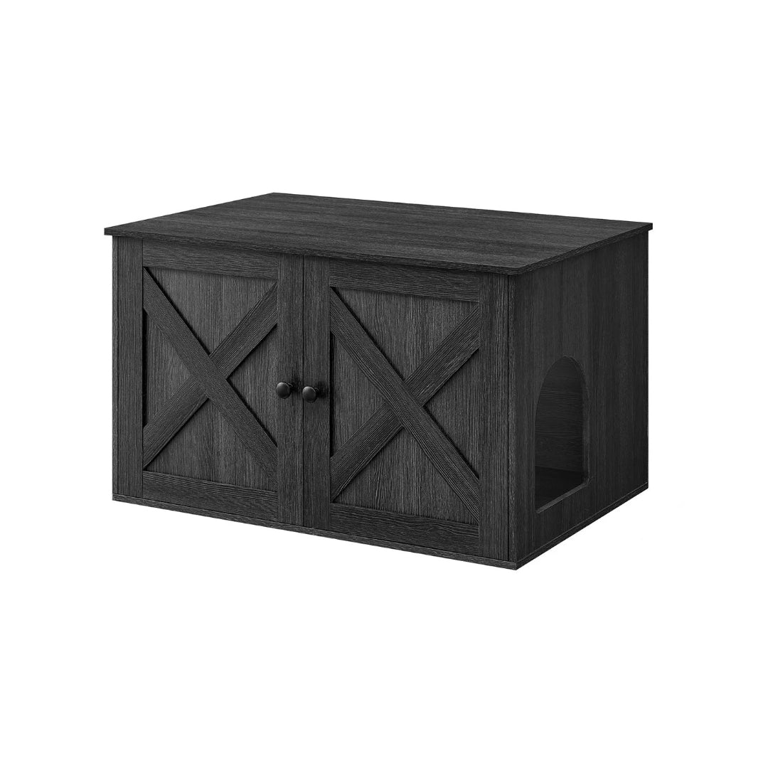 Cat Litter Box Enclosure Furniture Cabinet With Divider 31.5in Wide – product view 4 | Amaraloft