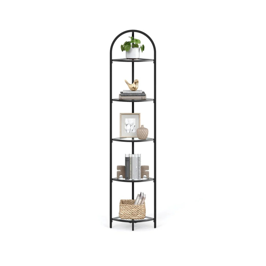 Glass Corner Shelf Stand 3 Or 5 Tier Storage Display Shelf – product view 1 | Amaraloft