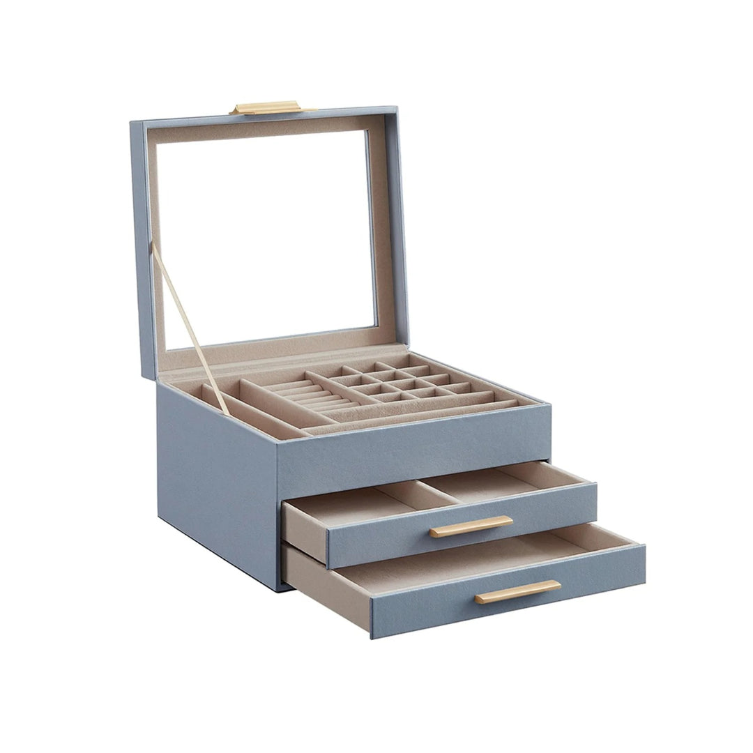 Jewelry Box Organizer With Glass Lid 2 To 6 Layer Storage – product view 9 | Amaraloft