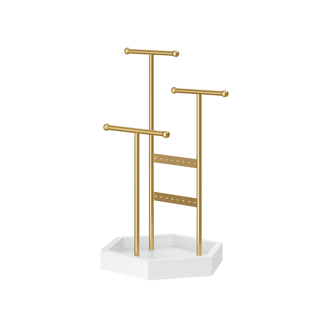 Jewelry Holder Stand With Metal Frame And Tray – product view 4 | Amaraloft