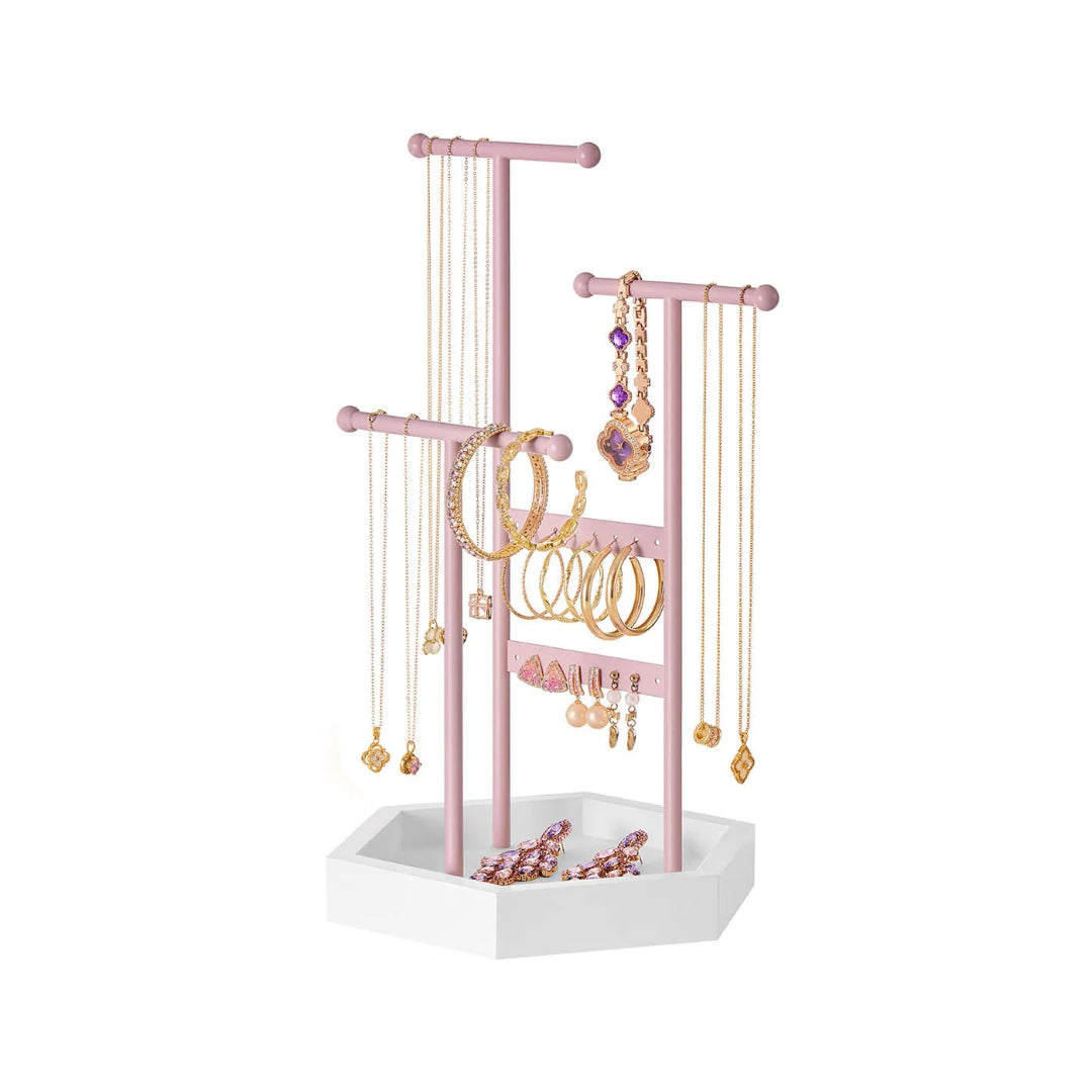 Jewelry Holder Stand With Metal Frame And Tray – product view 5 | Amaraloft