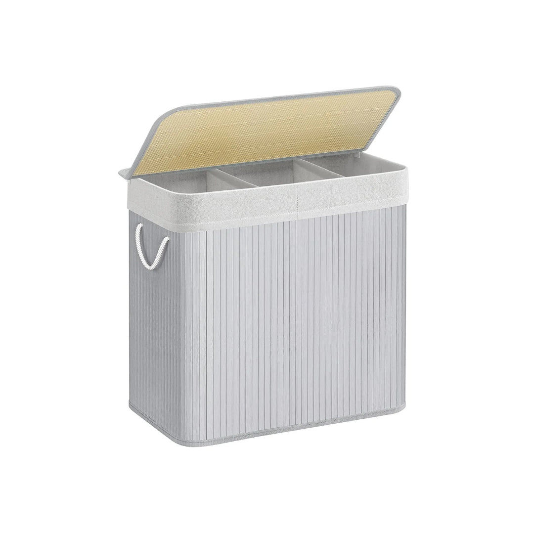 Laundry Hamper With Lid 3 Section 39.6 Gallon Sorter – product view 1 | Amaraloft