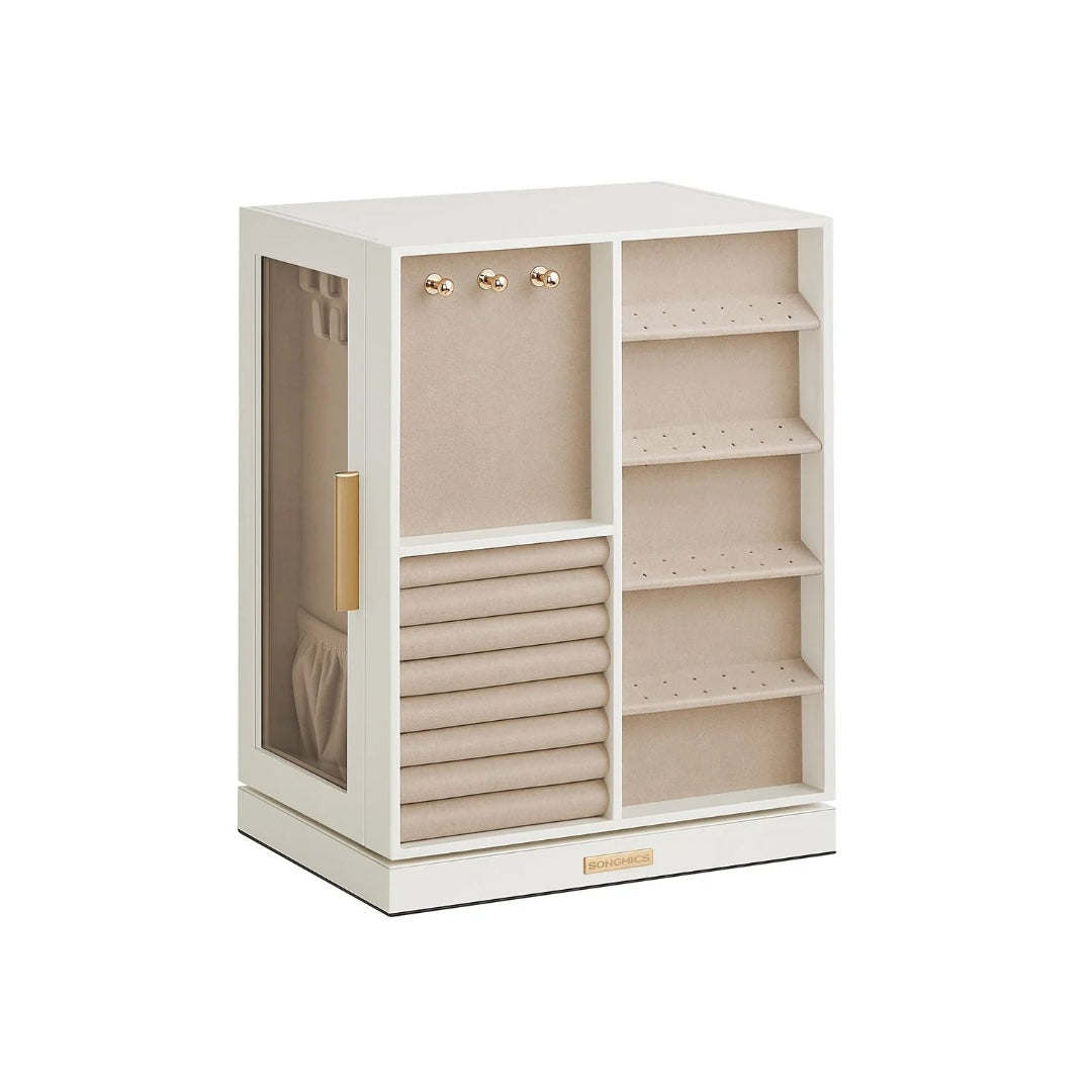 Rotating Jewelry Box Organizer With 5 Drawers And Hooks – product view 1 | Amaraloft