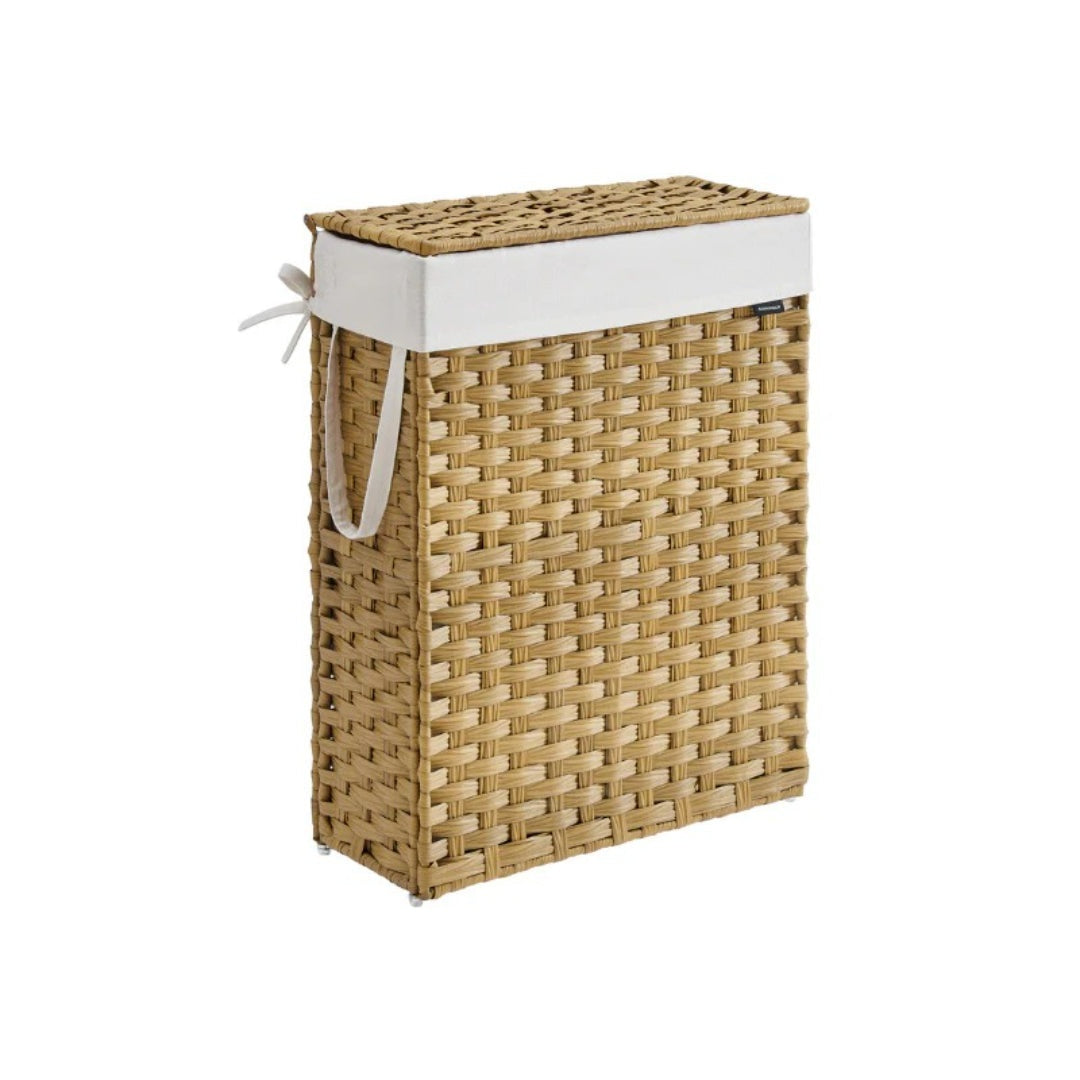 Slim Laundry Hamper With Lid 14.5 Gallon Rattan Basket – product view 1 | Amaraloft