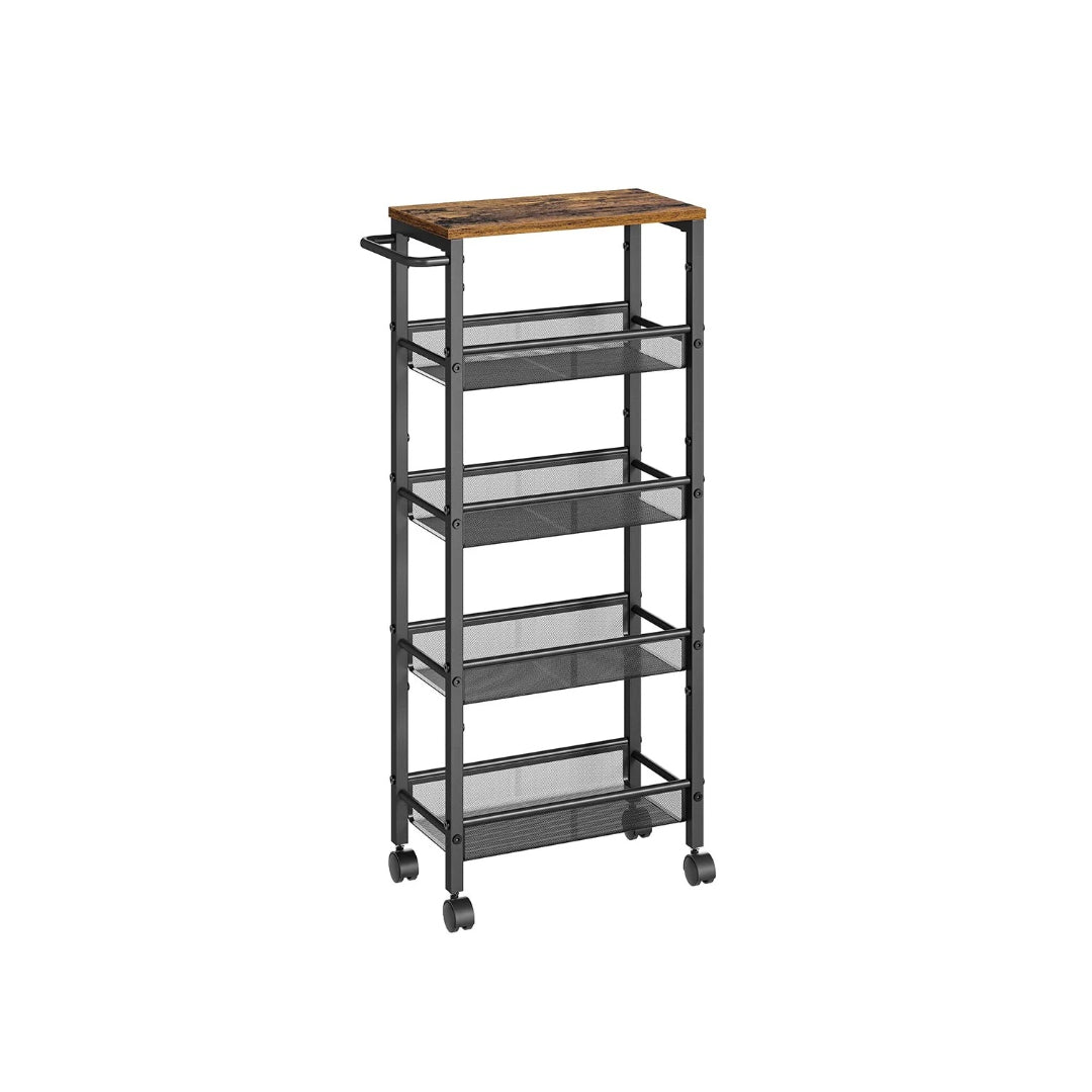 Slim Rolling Storage Cart 4 Or 5 Tier Narrow Utility – product view 9 | Amaraloft