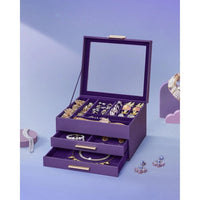 Jewelry Box Organizer With Glass Lid 2 To 6 Layer Storage