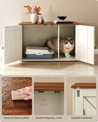 Cat Litter Box Enclosure Furniture Cabinet With Divider 31.5in Wide