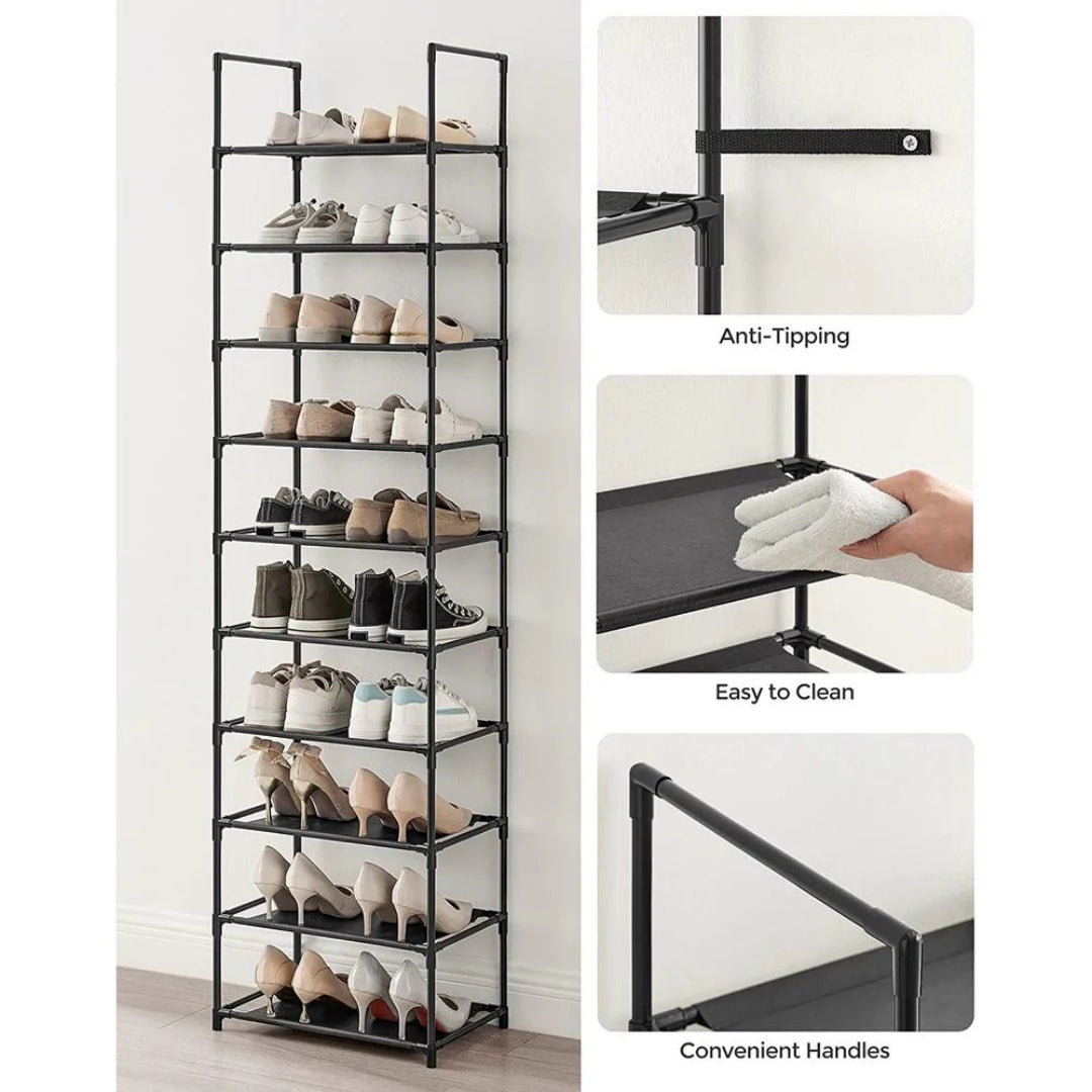 10 Tier Shoe Rack With Metal Frame – product view 7 | Amaraloft