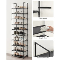 10 Tier Shoe Rack With Metal Frame – product view 7 | Amaraloft