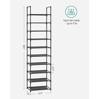 10 Tier Shoe Rack With Metal Frame – product view 9 | Amaraloft