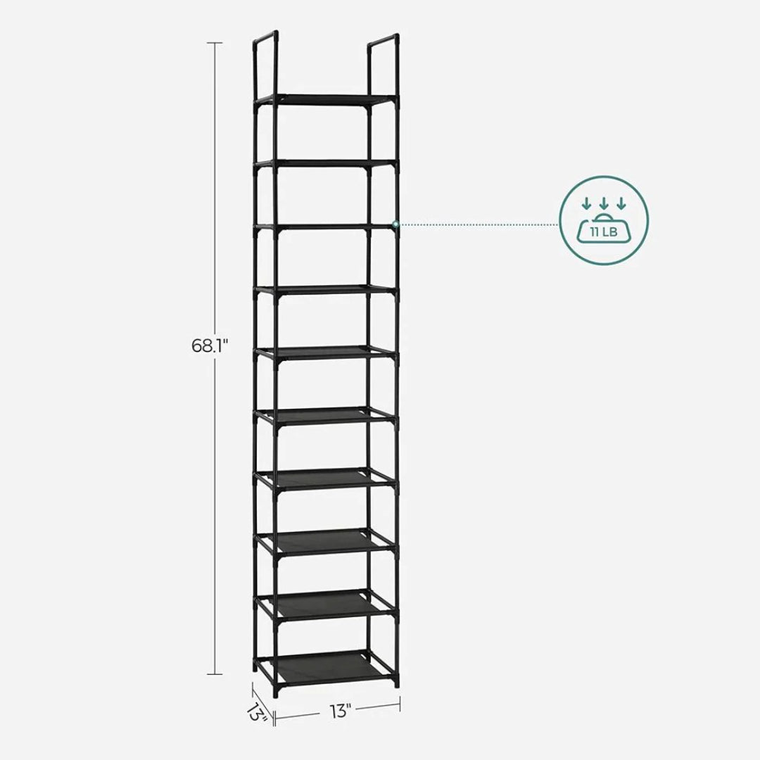 10 Tier Shoe Rack With Metal Frame – product view 13 | Amaraloft