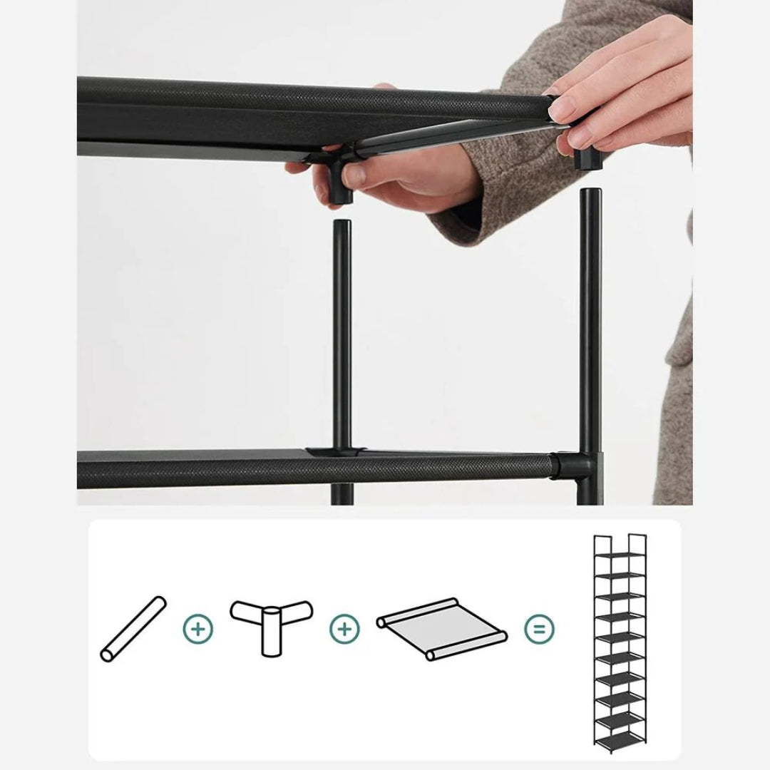 10 Tier Shoe Rack With Metal Frame – product view 17 | Amaraloft