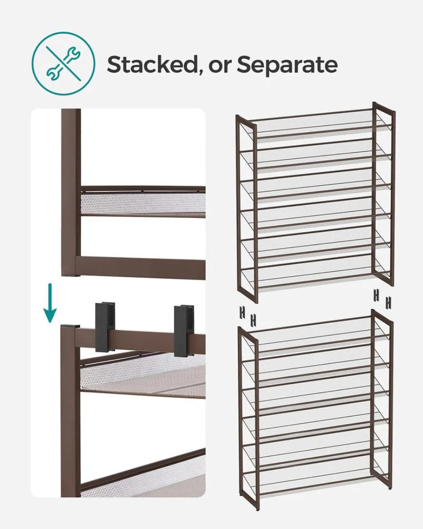 12 Tier Shoe Rack With Metal Shelves – product view 8 | Amaraloft