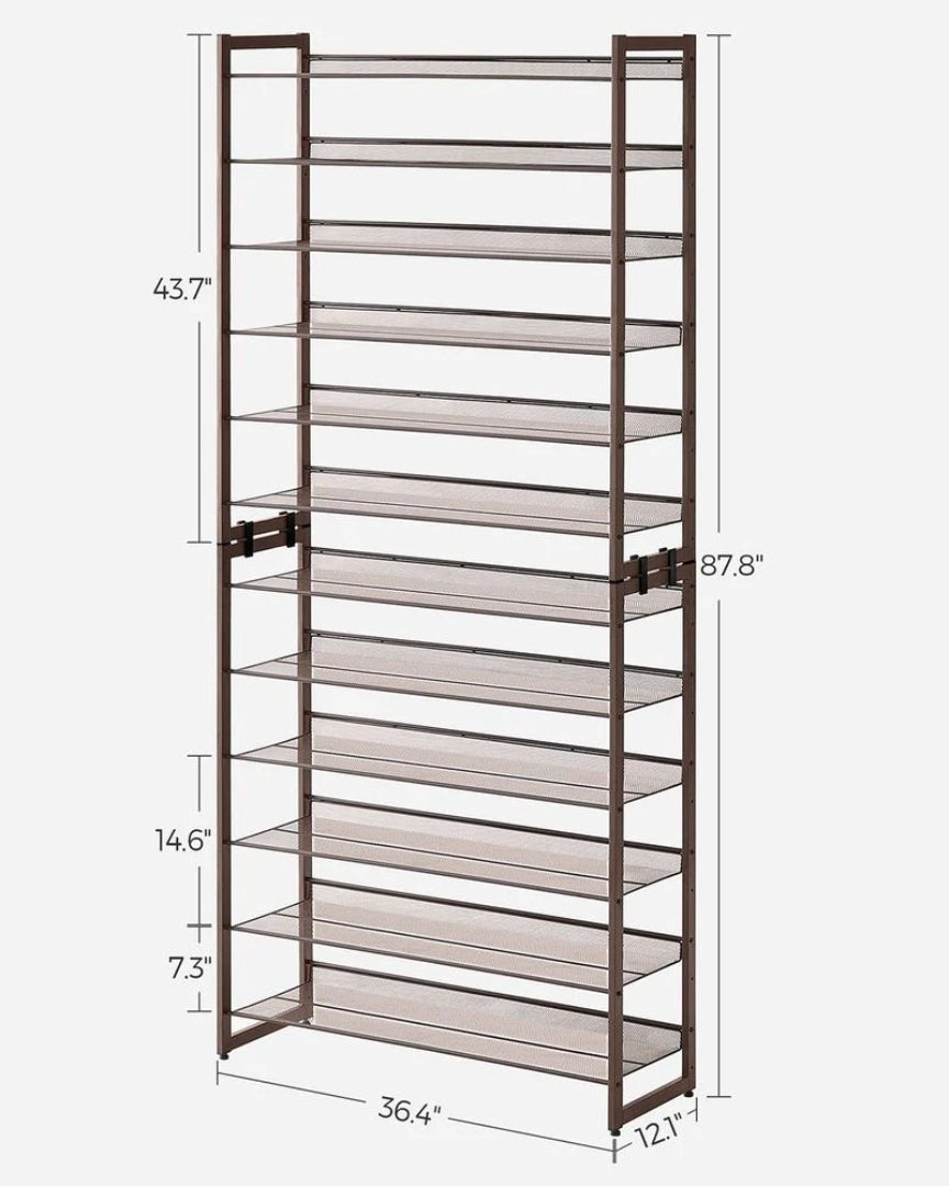 12 Tier Shoe Rack With Metal Shelves – product view 9 | Amaraloft