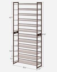 12 Tier Shoe Rack With Metal Shelves – product view 9 | Amaraloft