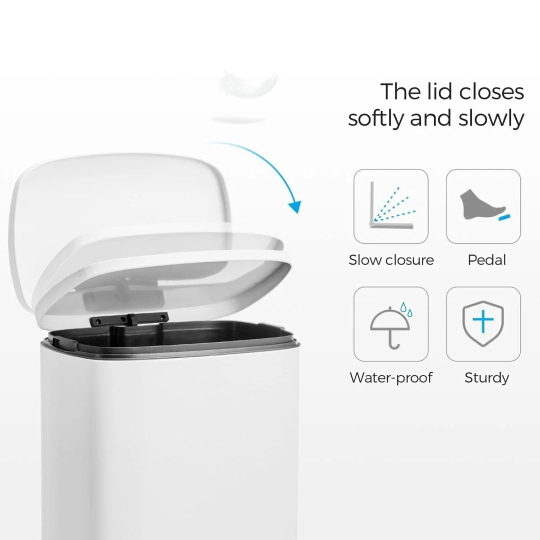 13-Gallon Stainless Steel Step Trash Can with Soft-Close Lid – product view 17 | Amaraloft