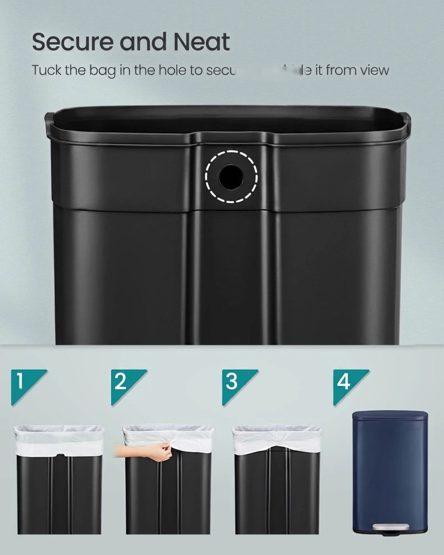 13-Gallon Stainless Steel Step Trash Can with Soft-Close Lid – product view 44 | Amaraloft