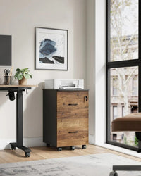 2 Drawer Rolling File Cabinet With Lock & Wheels – product view 3 | Amaraloft