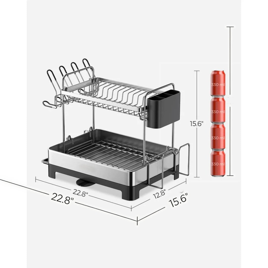 2-Tier Dish Drying Rack with Drainboard – product view 5 | Amaraloft