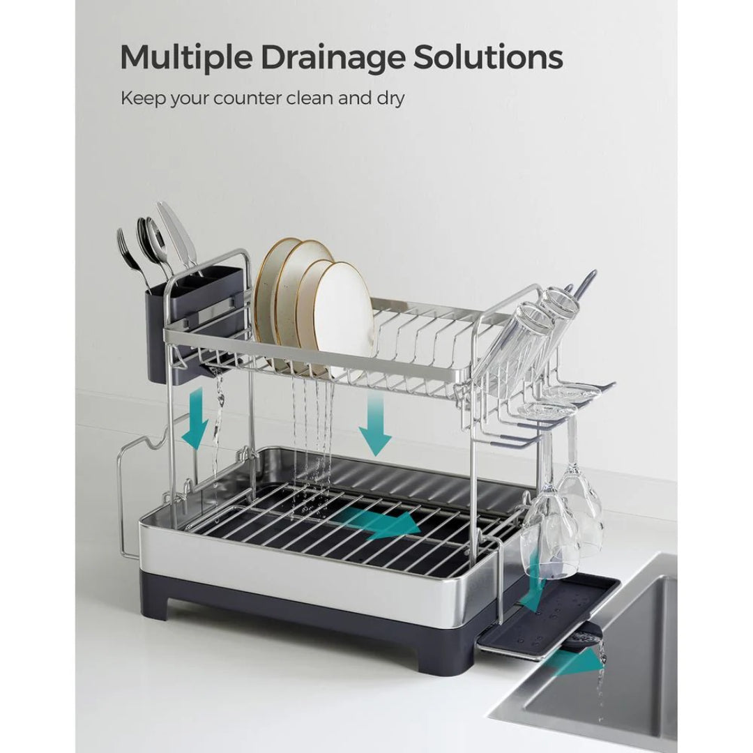 2-Tier Dish Drying Rack with Drainboard – product view 10 | Amaraloft