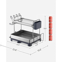 2-Tier Dish Drying Rack with Drainboard – product view 11 | Amaraloft