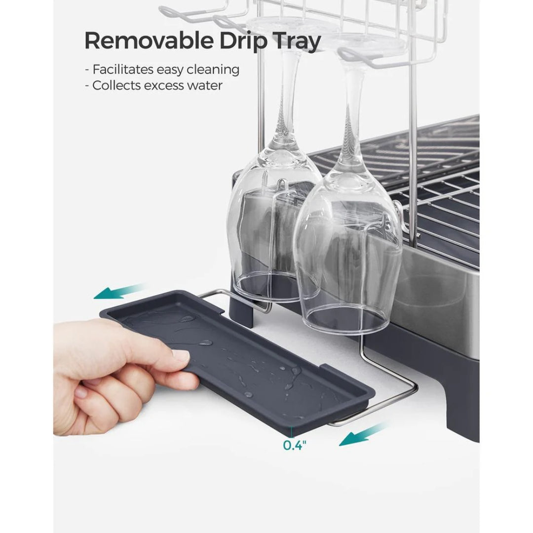 2-Tier Dish Drying Rack with Drainboard – product view 14 | Amaraloft