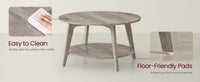 2 Tier Round Coffee Table With Open Storage Shelf, Living Room Table - product photo 30