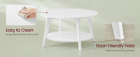 2 Tier Round Coffee Table With Open Storage Shelf, Living Room Table - product photo 34