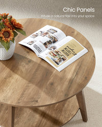 2 Tier Round Coffee Table With Open Storage Shelf, Living Room Table - product photo 50