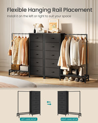 3 In 1 Dresser With Garment Rack, 5 Fabric Drawers And Bottom Shelf - product photo 23