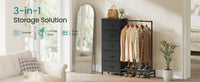 3 In 1 Dresser With Garment Rack, 5 Fabric Drawers And Bottom Shelf - product photo 26