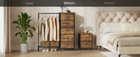 3 In 1 Dresser With Garment Rack, 5 Fabric Drawers And Bottom Shelf - product photo 34