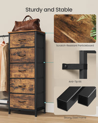 3 In 1 Dresser With Garment Rack, 5 Fabric Drawers And Bottom Shelf - product photo 39