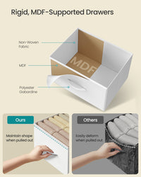 3-in-1 Dresser With Garment Rack 5 Fabric Drawers & Bottom Shelf - product photo 07