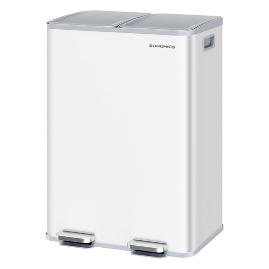 30L X 2 Trash Bin, Dual Pedal, Soft-Close, Stainless Steel, 15 Liners - product photo 01