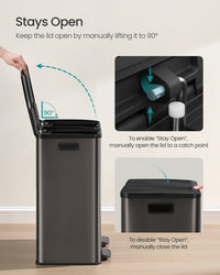 30L X 2 Trash Bin, Dual Pedal, Soft-Close, Stainless Steel, 15 Liners - product photo 19