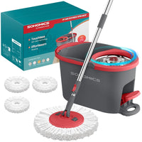360° Spin Mop & Bucket Set With Foot Pedal Wringer And Reusable Microfiber Pads - ULMB002GT03