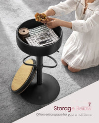 360° Swivel Bar Stool with Adjustable Height and Storage Compartment – product view 5 | Amaraloft