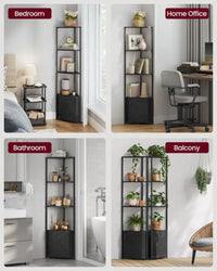 5 Tier Corner Shelving Unit With Cabinet Storage Shelf – product view 4 | Amaraloft