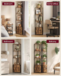 5 Tier Corner Shelving Unit With Cabinet Storage Shelf – product view 8 | Amaraloft