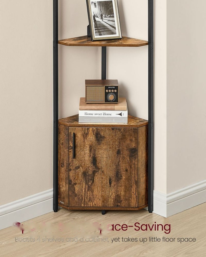 5 Tier Corner Shelving Unit With Cabinet Storage Shelf – product view 9 | Amaraloft