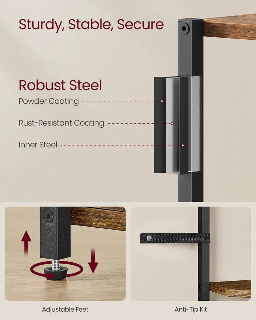 5 Tier Corner Shelving Unit With Cabinet Storage Shelf – product view 10 | Amaraloft