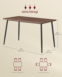 55.1 Inch Dining Table For 4 To 6 People, Modern Kitchen Table - product photo 09