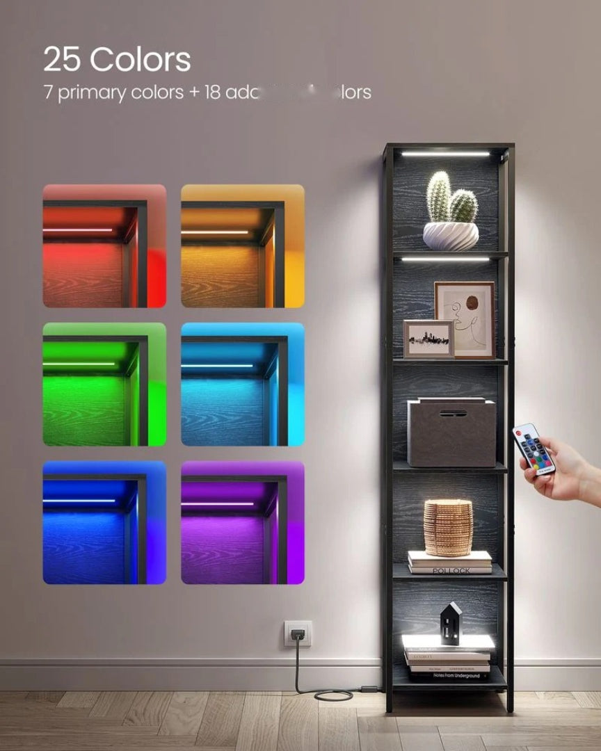 6 Tier LED Bookshelf With Dimmable Lights – product view 4 | Amaraloft