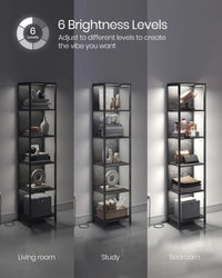 6 Tier LED Bookshelf With Dimmable Lights – product view 7 | Amaraloft