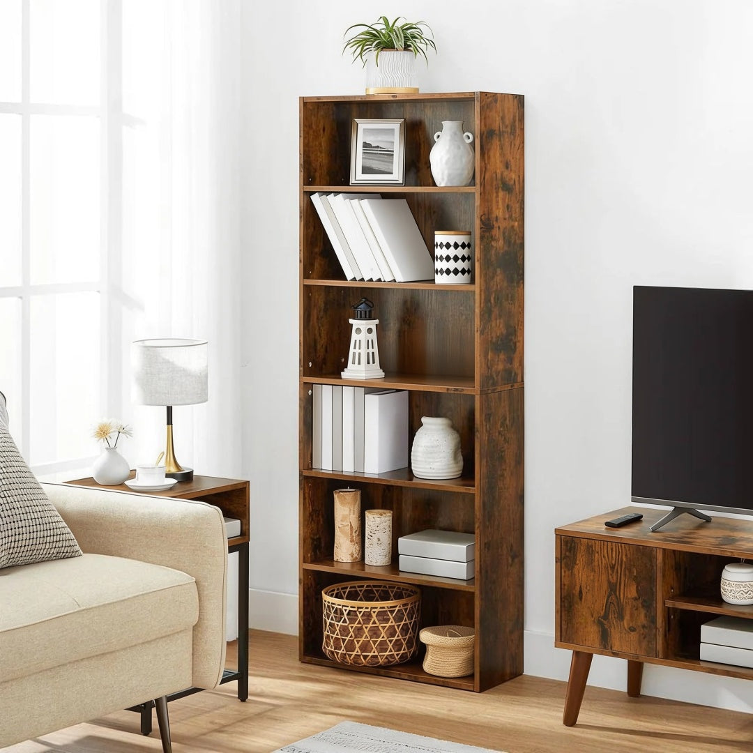 6 Tier Open Bookcase With Adjustable Storage Shelves – product view 3 | Amaraloft